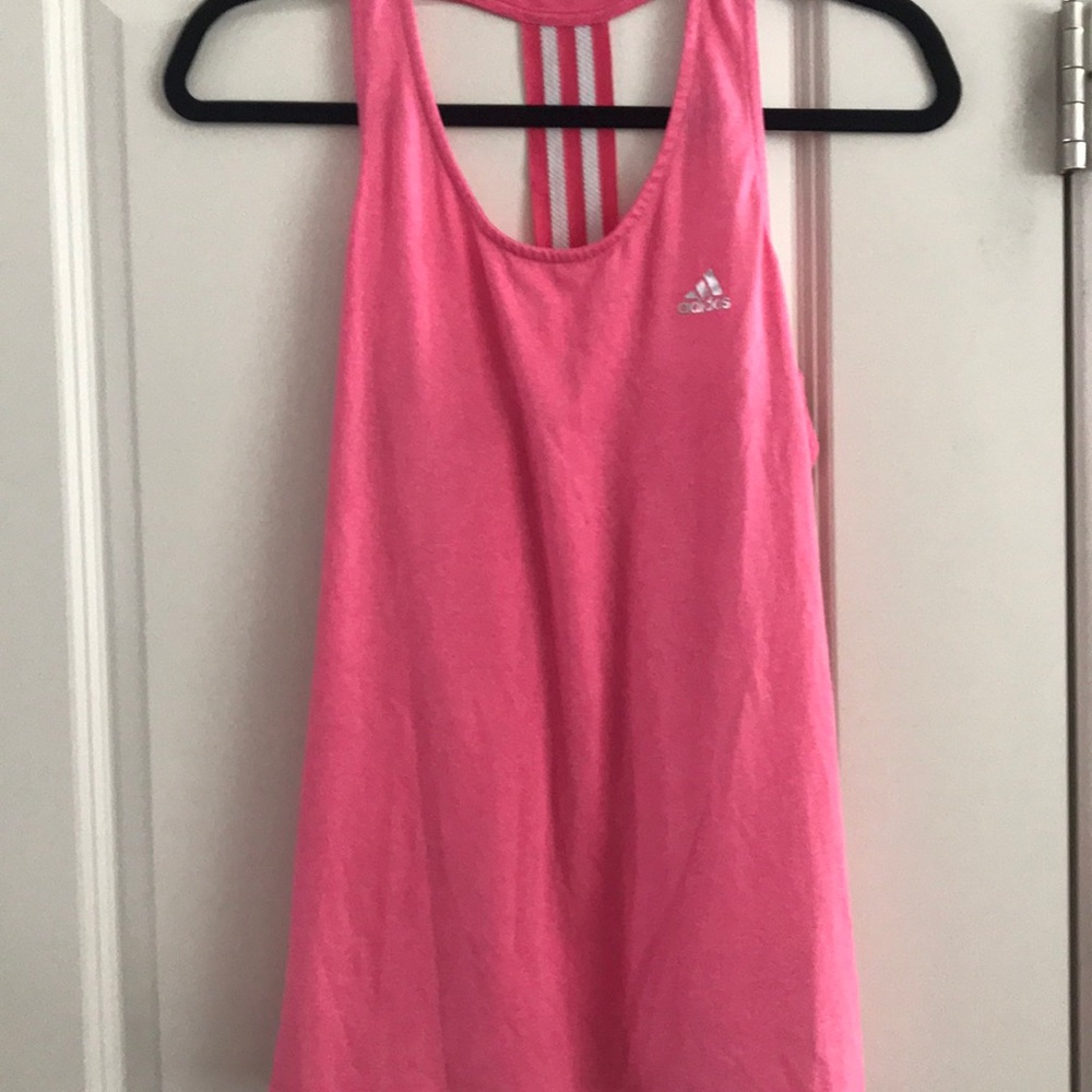 Pink adidas work out tank
